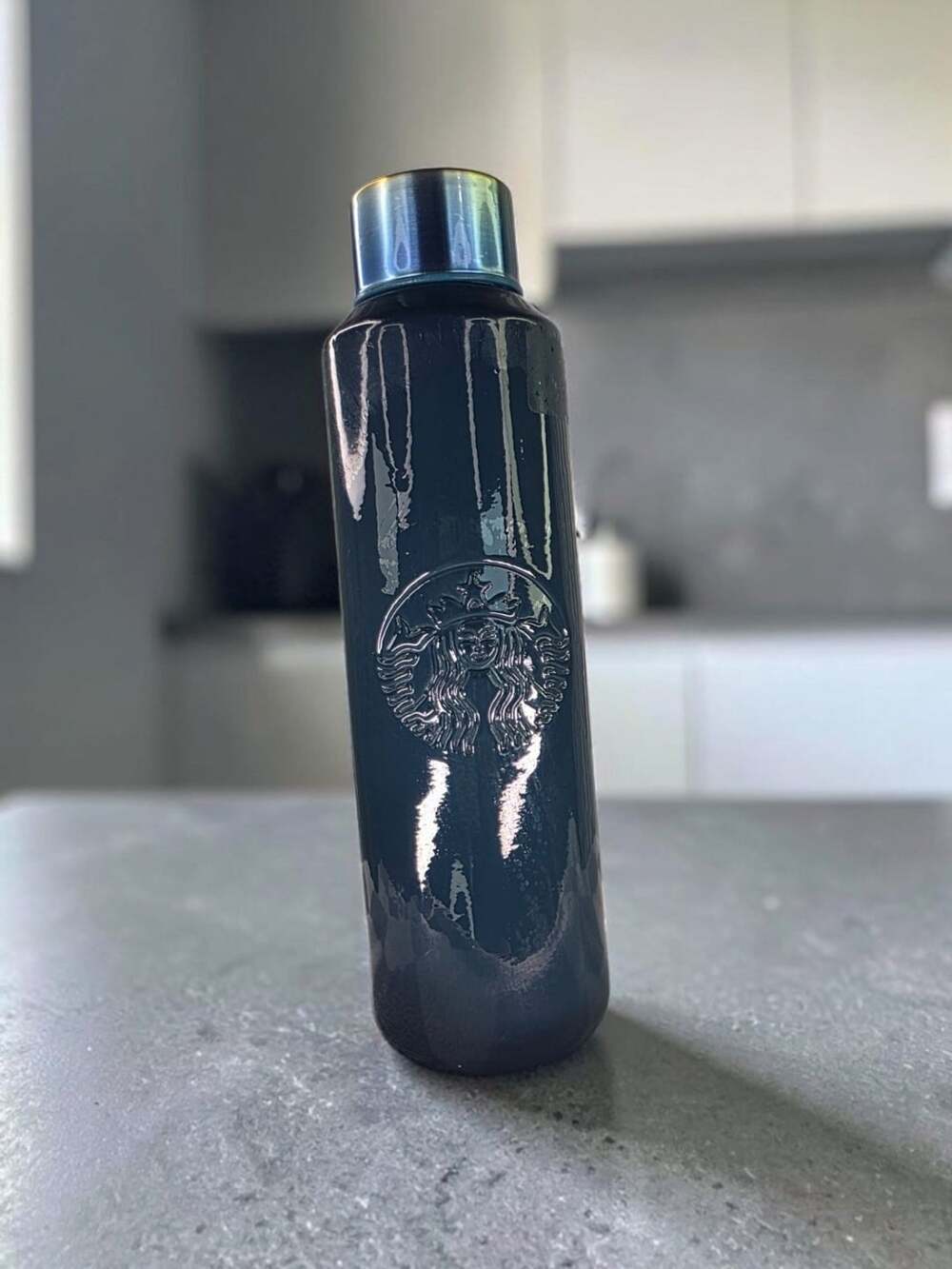 Starbucks Recycled Glass Water Bottle Dark Green 20 oz